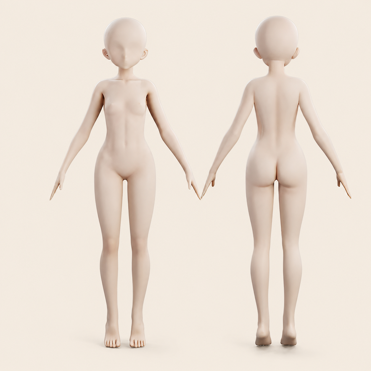 Proportional Girl Body & Face Mold Set product photo 1